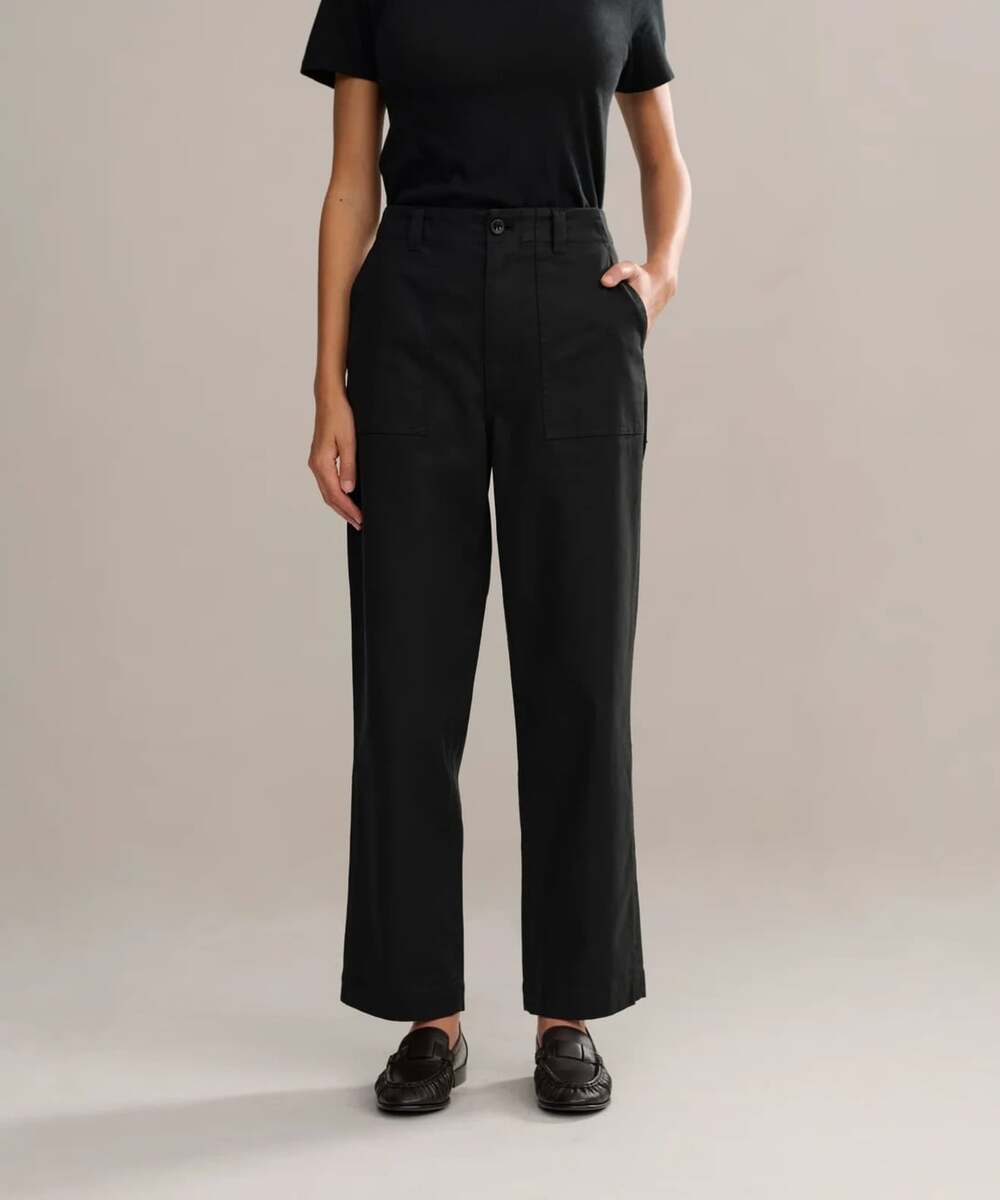 Jenni Kayne Women's Size 8 Black Ranger Trouser Twill Straight Leg Army Pants